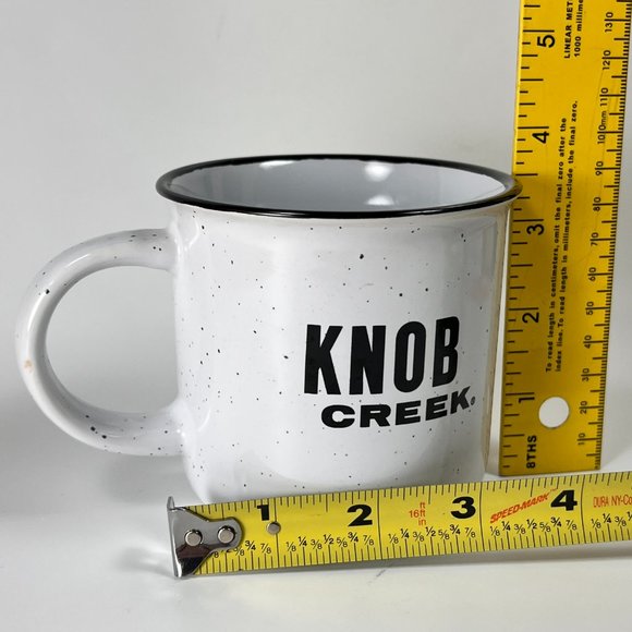 Knob Creek Ceramic Coffee Mug Cup Work Hard Drink Whiskey Speckled Enamel Look - Picture 9 of 10